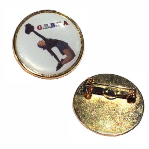 Premium Badge 25mm round gold clasp and printed dome